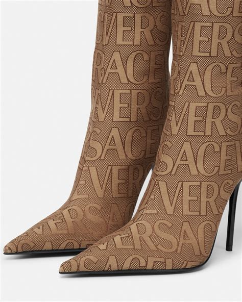 versace boots knee|Versace thigh high boots.